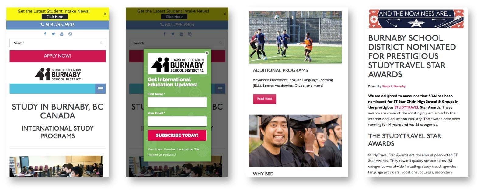 Study in Burnaby Responsive Web design